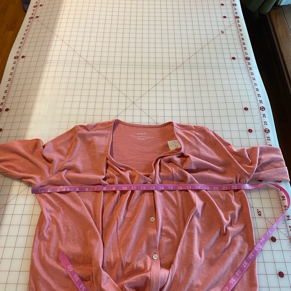 J. Jill Dusty Rose Button-Front Draped Blouse - Picture 12 of 16